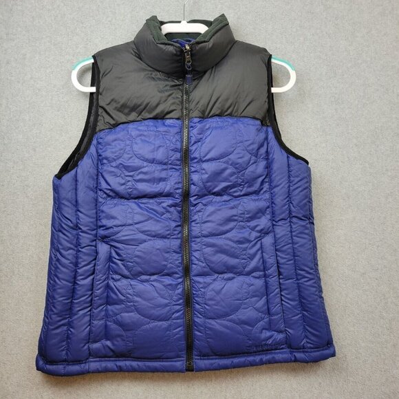 L.L. Bean Jackets & Blazers - LL Bean Womens Puffer Vest Size Medium Blue Quilted Down Full Zip Hiking Outdoor